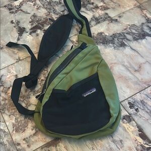 Patagonia Green and Black Sling Bag
